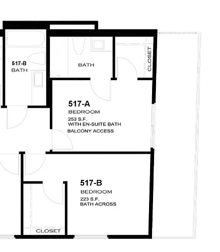 Floor plan Private Bedroom in a shared apartment