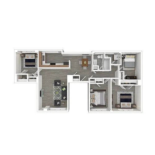 Floor plan Two Bed One Bath