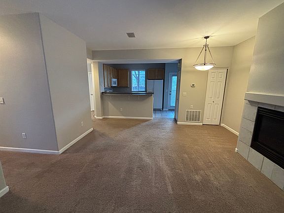 Kitchen, Dining area and living room