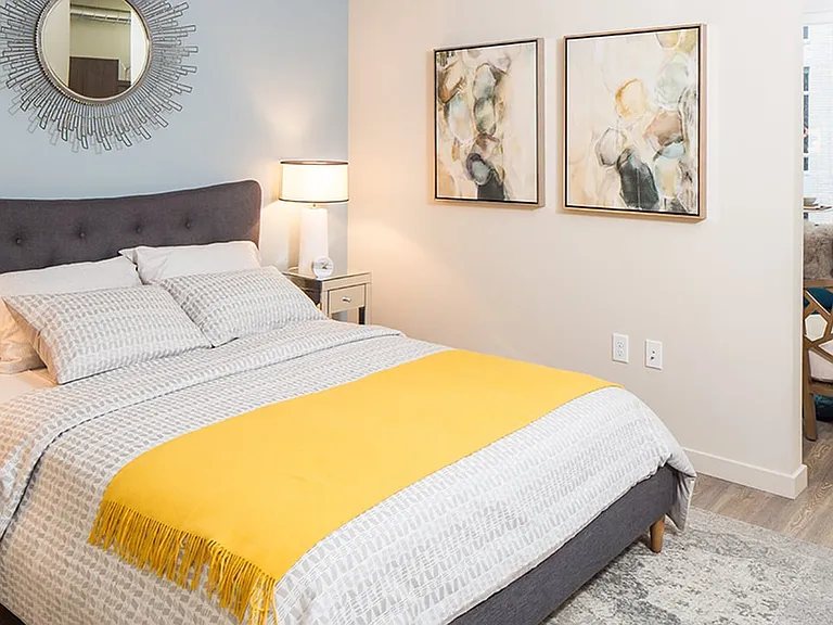 Spacious bedroom area