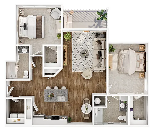 Floor plan 2 Bedroom Premier Encore A