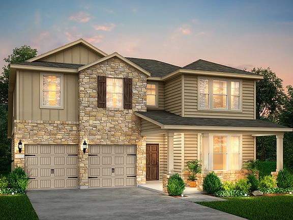 The Albany, a two-story home with 2-car garage, shown with Home Exterior 41