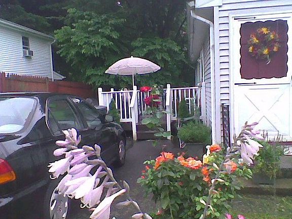 Side of house, New porch.