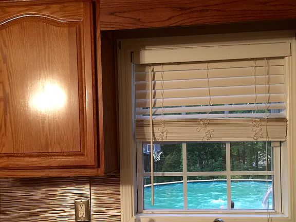 View of pool from kitchen