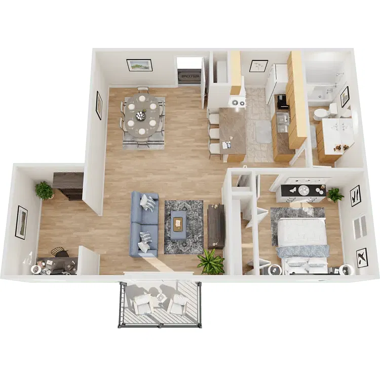 Floor plan 1 Bed Plus Den