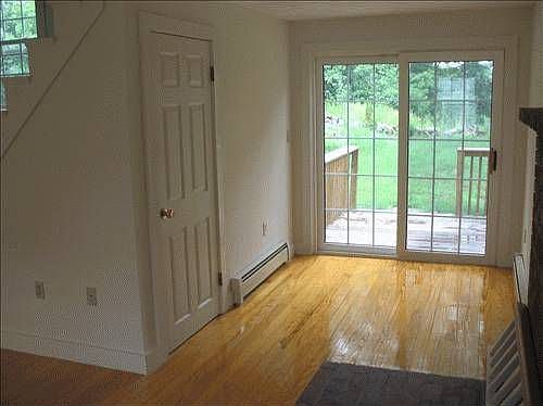 Living room with view to deck