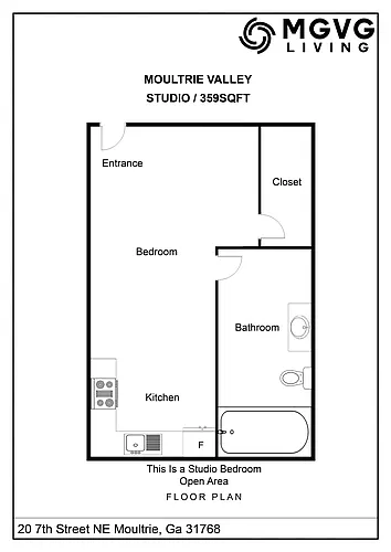 Floor plan Studio/1 Bath
