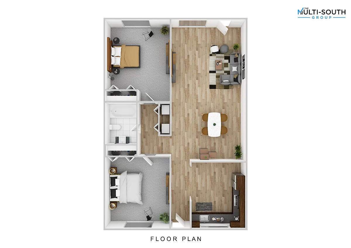 Floor plan 2 bedroom 1 bathroom