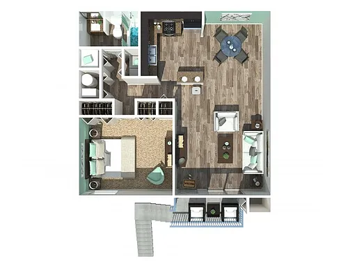 Floor plan 1 Bedroom 1 Bath 850
