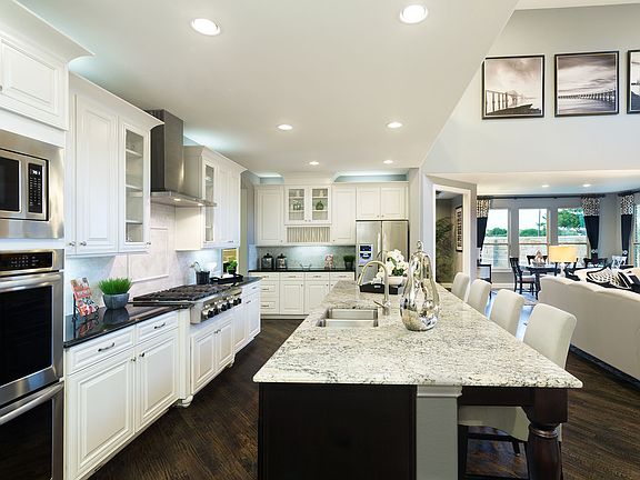 The oversized kitchen island is great for entertai