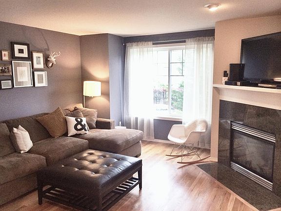 Cozy fireplace in living room