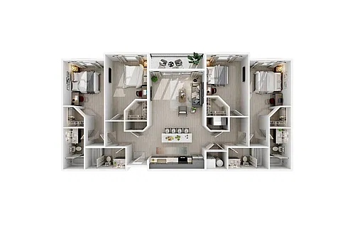 Floor plan 4 Bed / 4 Bath