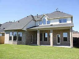 Rear Elevation with covered patio.
