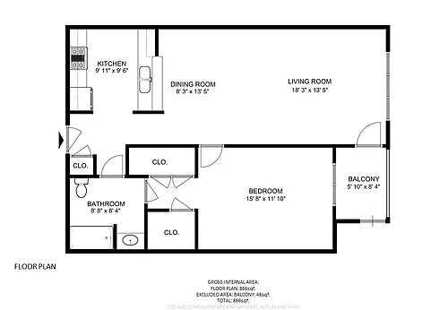 Floor plan One Bedroom