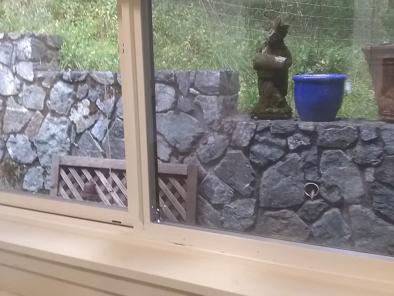 VIEW from KITCHEN to GORGEOUS ROCK WALLS