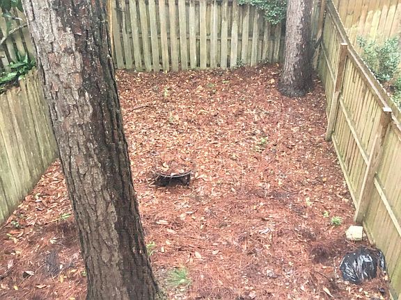Fenced backyard