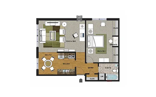 Floor plan One Bedroom
