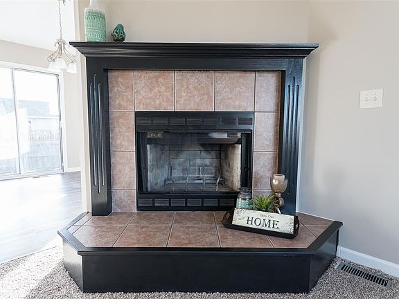 Wood burning fireplace