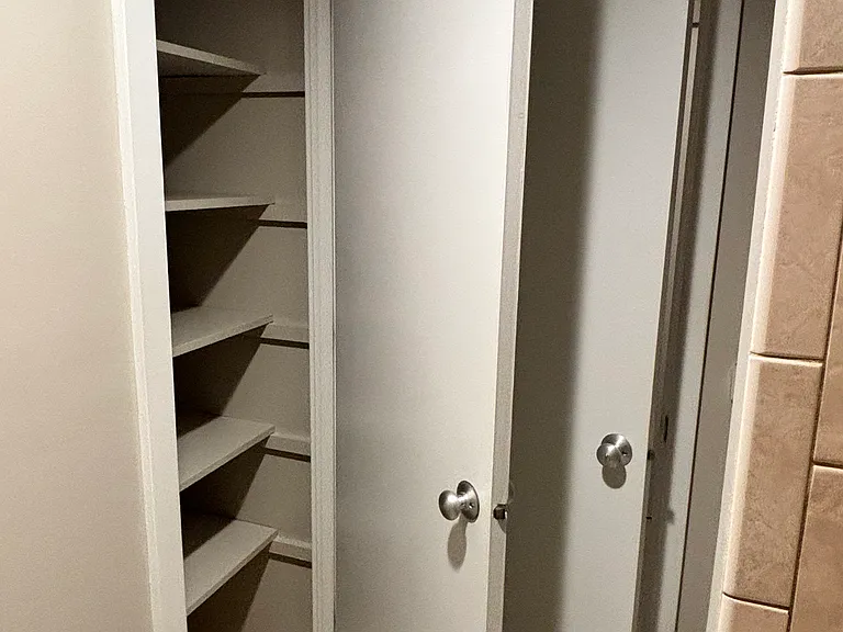 Linen closet in main bath