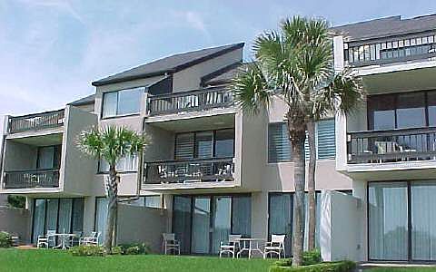 Captain's Court patios, ocean side
