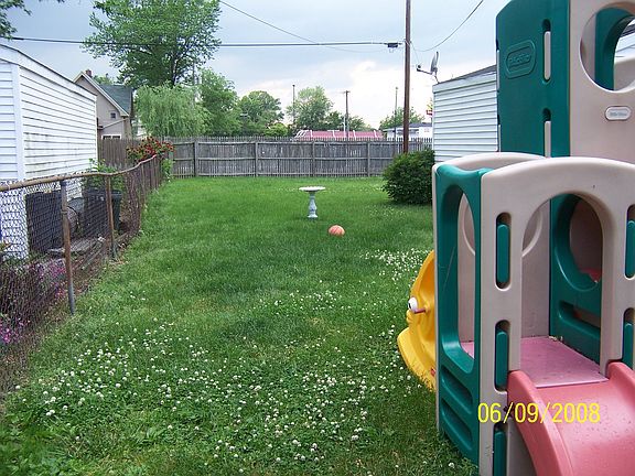 Huge fenced in backyard (view from back door)