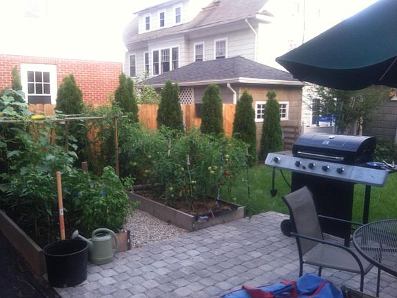 Backyard hardscape patio