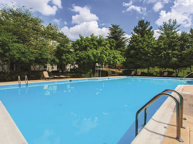 Sparkling swimming pool and sundeck