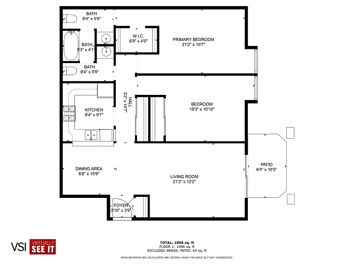 Floor plan Winslow - 2 Bed/1.5 Bath