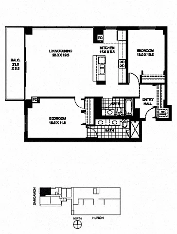 Floor plan B2 - 2 Bed