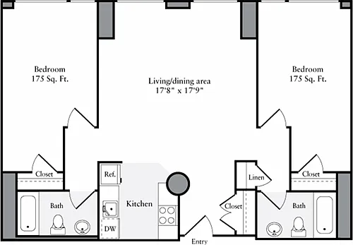 Floor plan The Lofts 2 Bedrooms EE