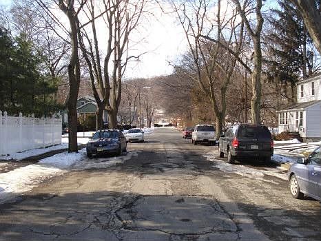 Front street leads to park