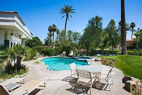 Large patio with pool and spa.
