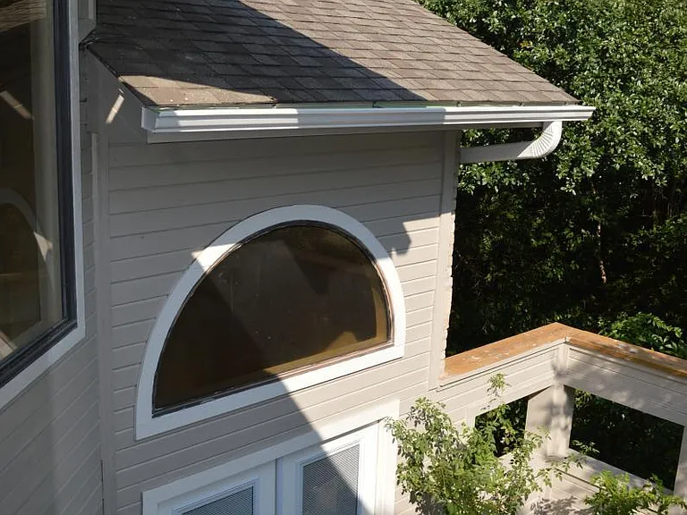 Master bedroom overlooks courtyard