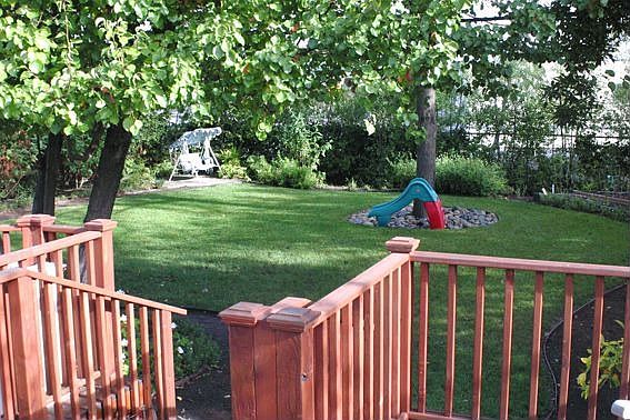 Garden viewed from deck, autumn 2006