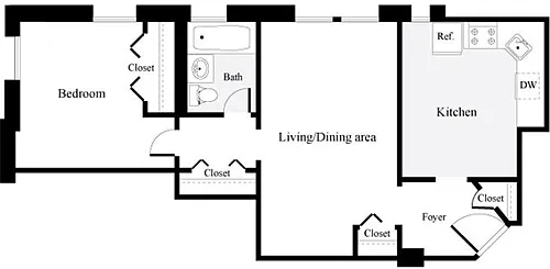 Floor plan 1 Bedroom P