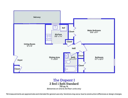 Floor plan The DuPont-2 bedroom
