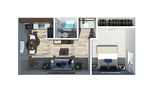 Floor plan One Bedroom | One Bathroom