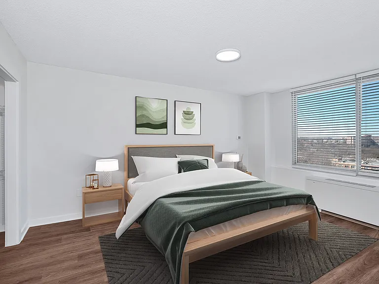 Spacious bedrooms with large windows for natural light