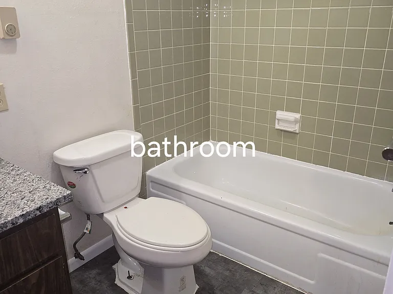 Tub and toilet from doorway