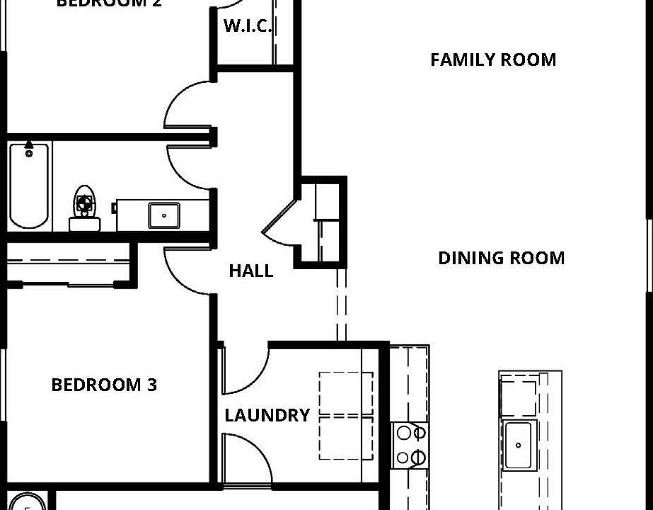 Floor plan layout of the Prescott plan.