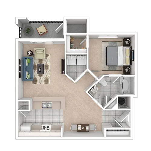 Floor plan 1X1 Large