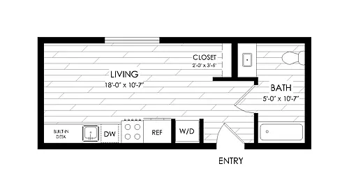 Floor plan Studio, 1 Bathroom S7