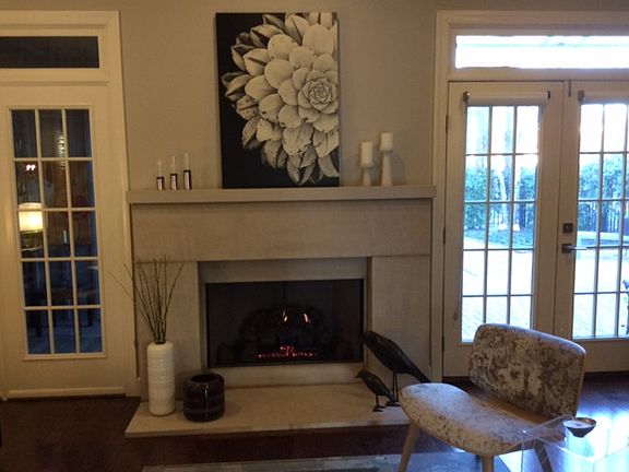 Family room/stone fireplace