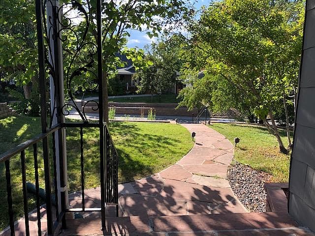 Front flagstone lighted walk overlooking S Franklin Street