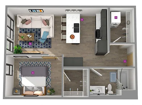 Floor plan 1x1U-3
