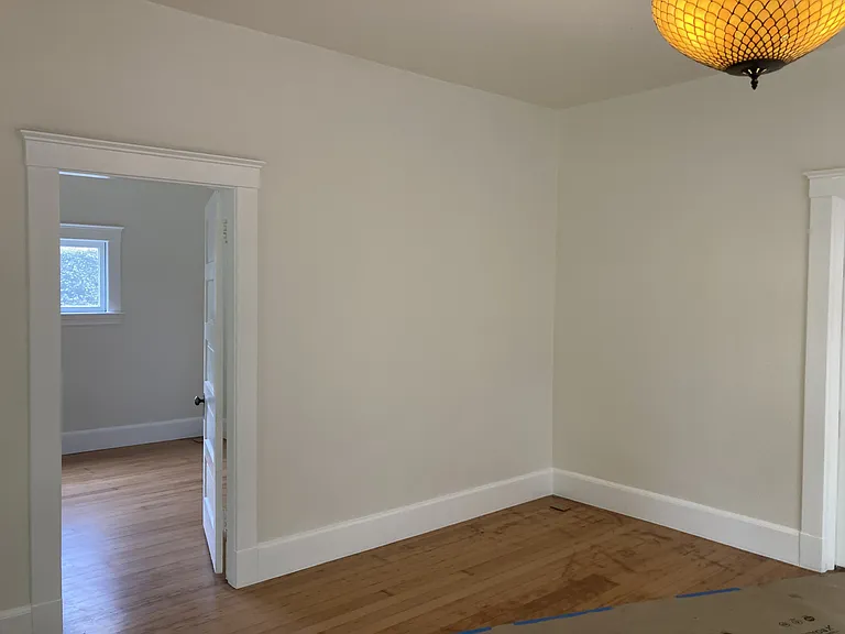 View from living room into front bedroom