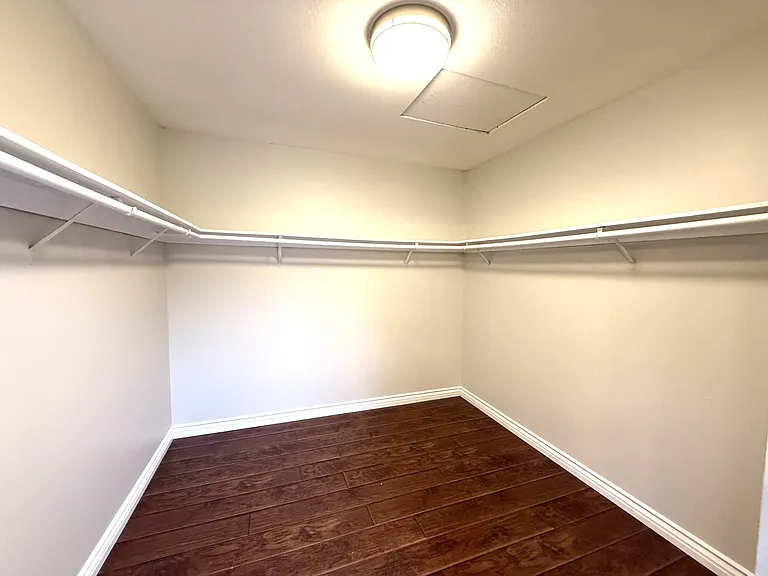 Primaru bedroom walk-in closet.