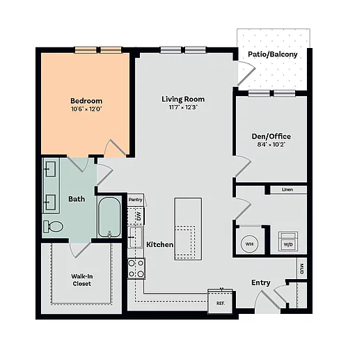 Floor plan 1 Bed / 1 Bath