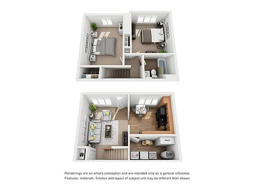 Floor plan Standard Two Bedroom Townhome with Utility Room