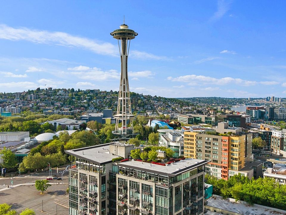 Enjoy views of the Space Needle and beyond atop the rooftop deck